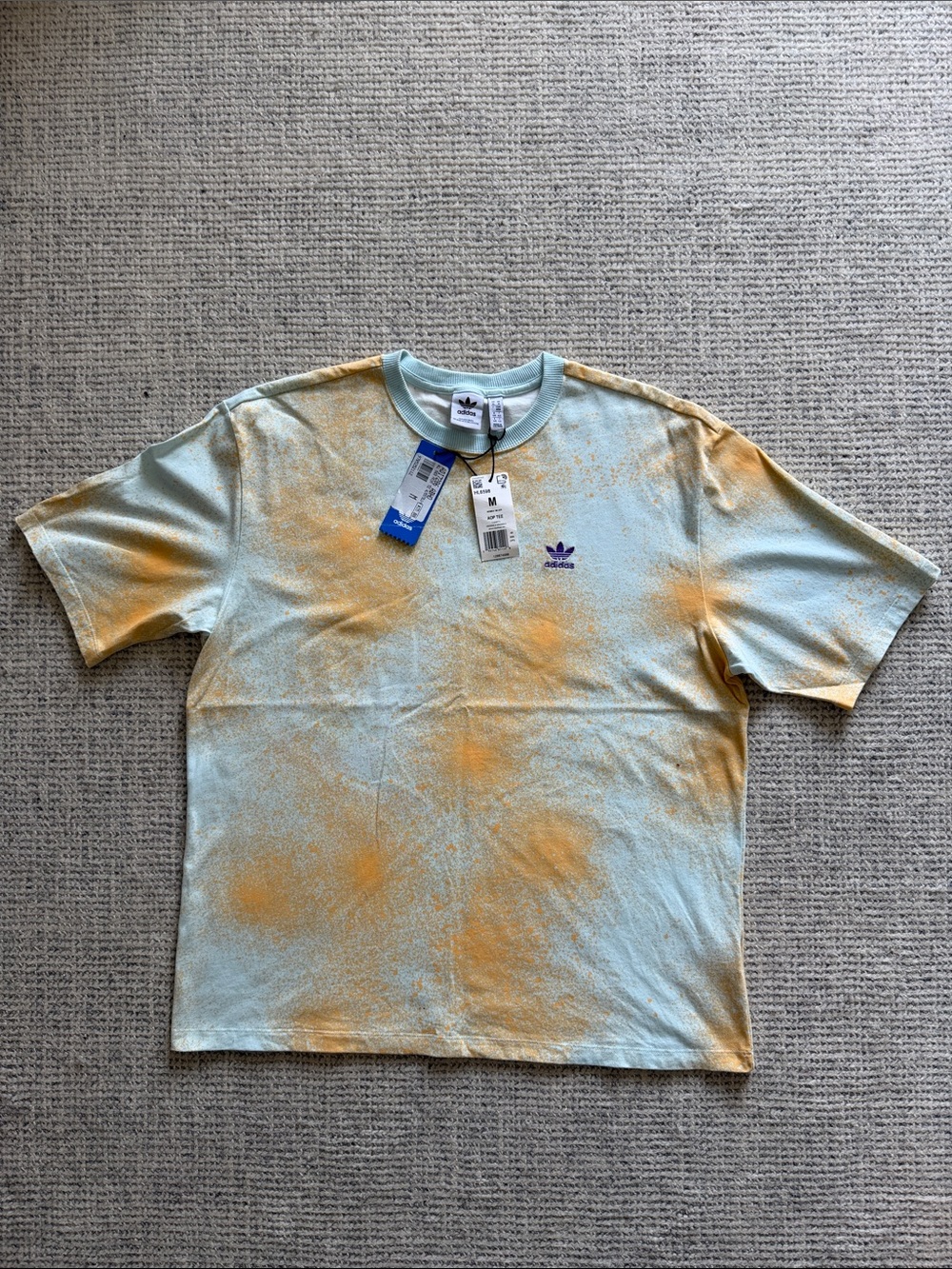 adidas Originals t-shirt in almost blue with splatter print